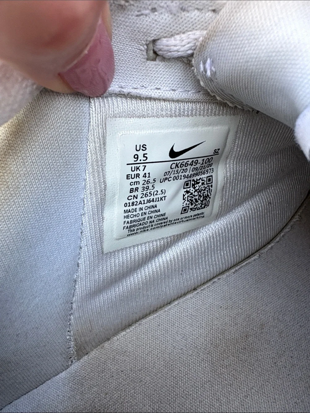 Nike Air Force 1 Pixel “Triple White”Women’s Sneakers Size 9.5